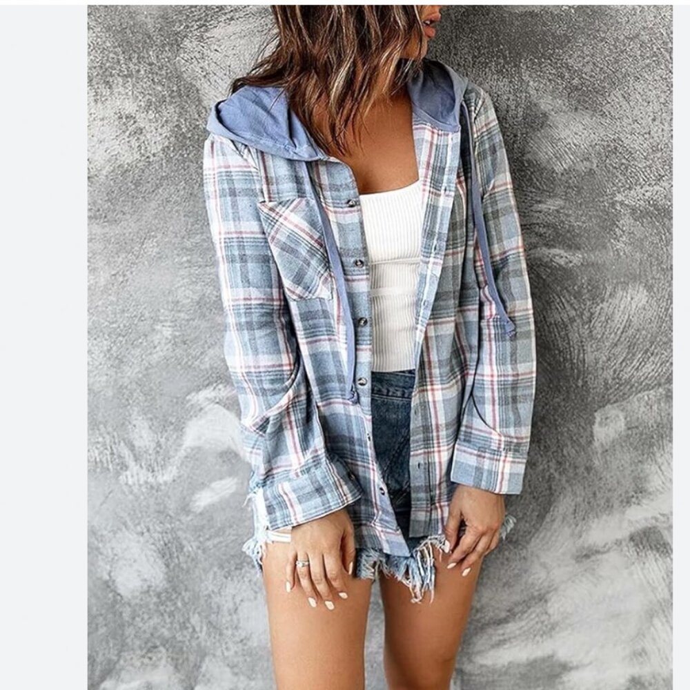 Kirundo Flannel Lightweight Hoodie Size Small